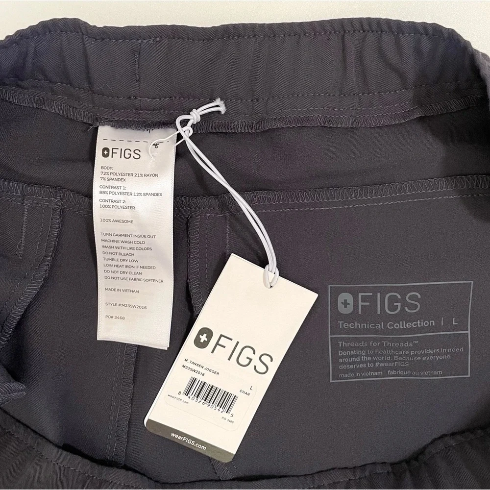 NWT Figs Limited Edition Tansen Jogger Scrub Pants Charcoal Large